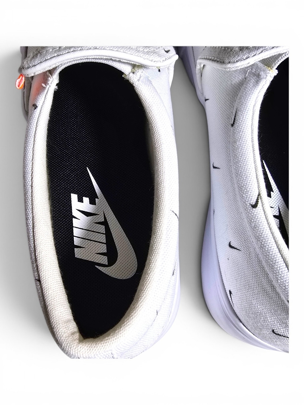 Nike Court Royale AC Slip Canvas White Mini Swoosh Slip-On Shoes Women's 7.5 - Picture 7 of 7